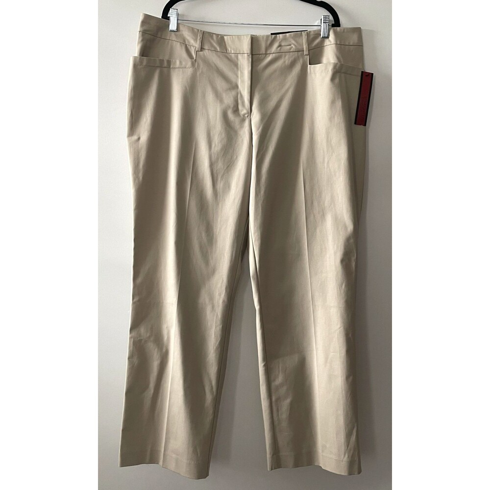 NWT Apt. 9 Women's Straight Leg Pants Beige Woven Modern Fit Size 18W-dmpv